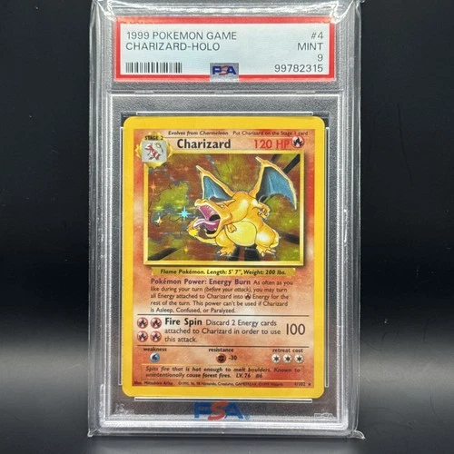 New Listing1999 POKEMON BASE SET UNLIMITED #4 CHARIZARD-HOLO PSA 9