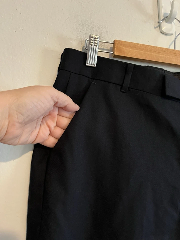 Calvin Klein Black Flat Front Dress Pants Boys Size 18 Husky New - Image 4 of 4
