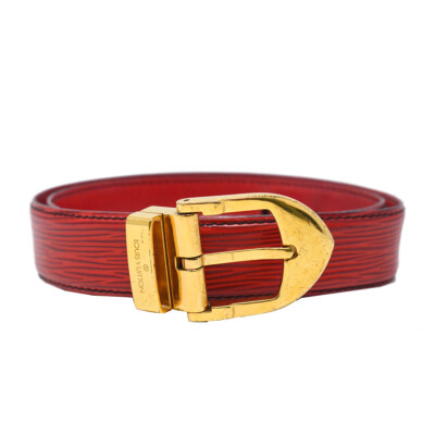 Louis Vuitton Red Patent Leather Belt with Gold Buckle Louis Vuitton red patent belt main image 4