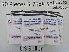 50X-Sales Order Book Receipt Invoice Duplicate 50 sets Forms 5.75" X 8.50" USA