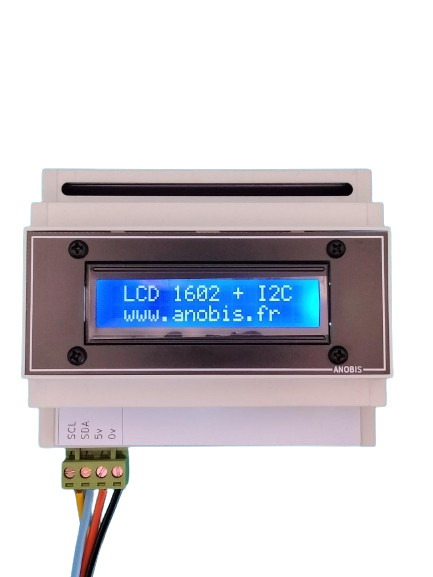 Écran LCD1602 I2C 16x2 Arduino R3 sur boîtier Rail DIN industriel
