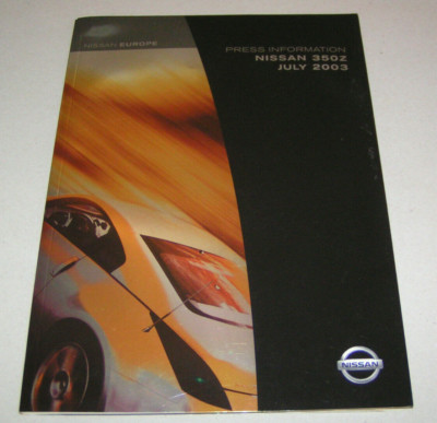 Pressemappe / presskit - Nissan 350 Z - Ausgabe 2003