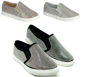 bedazzled slip on sneakers