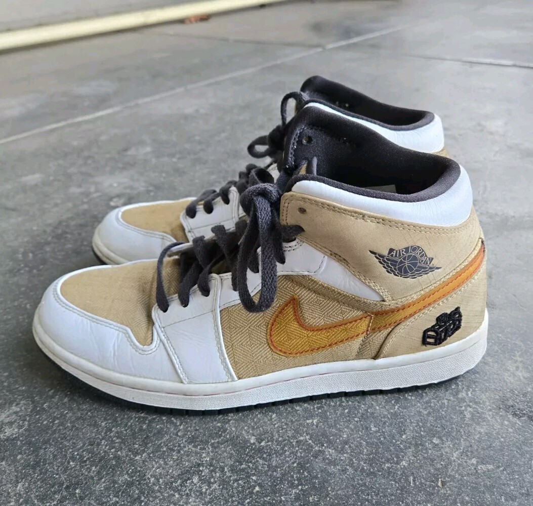 スニーカー NIKE Air Jordan 1 Retro Fathers Day Tweed (2008) Air Jordan 1 Retro Fathers Day Tweed 2008 Size 8.5 Tan White