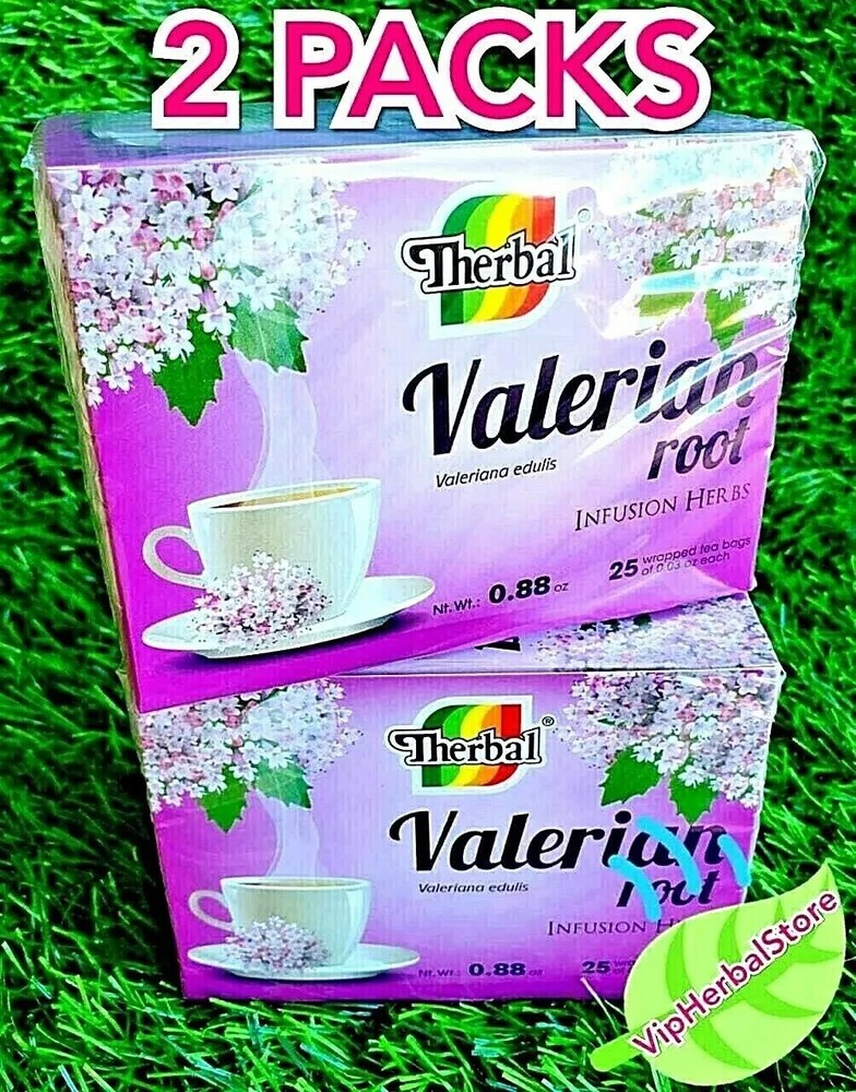 (2) Te de Valeriana ✅ Tea Valerian Infusion Herbs 50 bags By Therbal Free Shipp