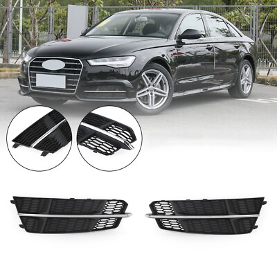 Front Bumper Lower Grille Grill Für Audi A6 C7 S-Line 2016-2018 Schwarz Chrom