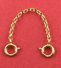 9ct Gold Safety Chain Strong Extender Bracelet Necklace Connecting Ring Soldered