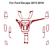 16Pcs Red Carbon Fiber Full Interior Kit Cover Trim For Ford Escape 2013-2016