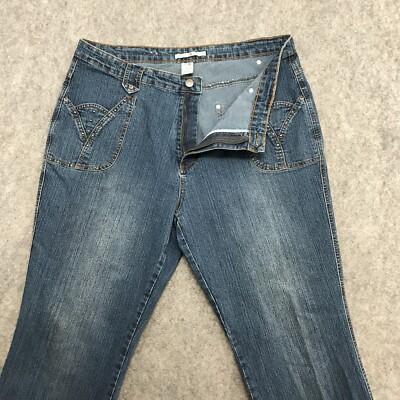Adolfo Woman Jeans Womens Size 20 Straight Leg Unique Front Pockets Medium Wash