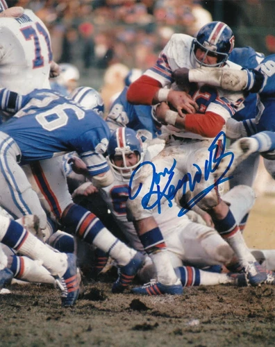 JON KEYWORTH  DENVER BRONCOS   ACTION SIGNED 8X10