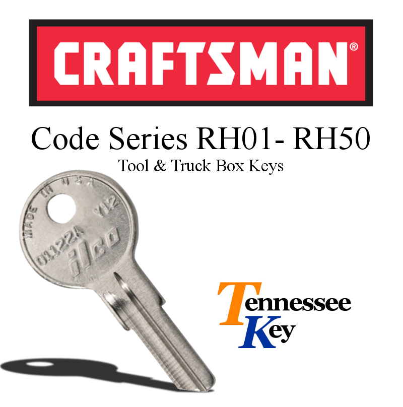 Craftsman Tool Box Key with Code Options RH01-RH50