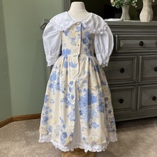 Vintage Jolene Floral Yellow Lace Party Girls Dress Size 8