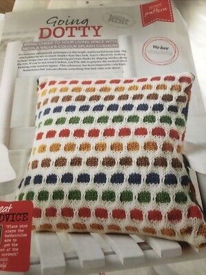 Kissen Strickanleitung, Going Dotty, Nicola Valiji, Colourful Stash Buster