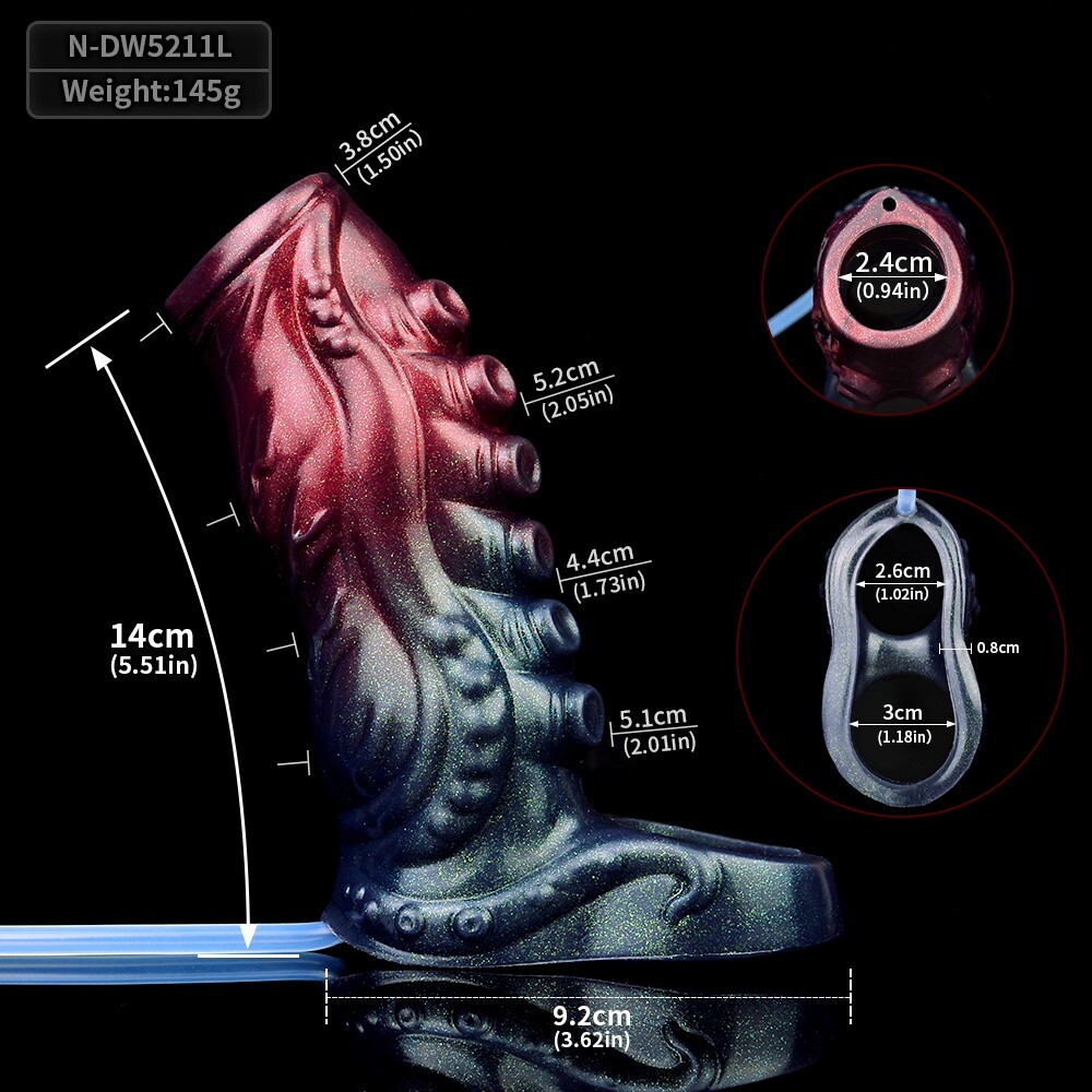 NNSX Squirting Penis Sleeve Textured Sleeve Reusable Condom Extender-Enlarger