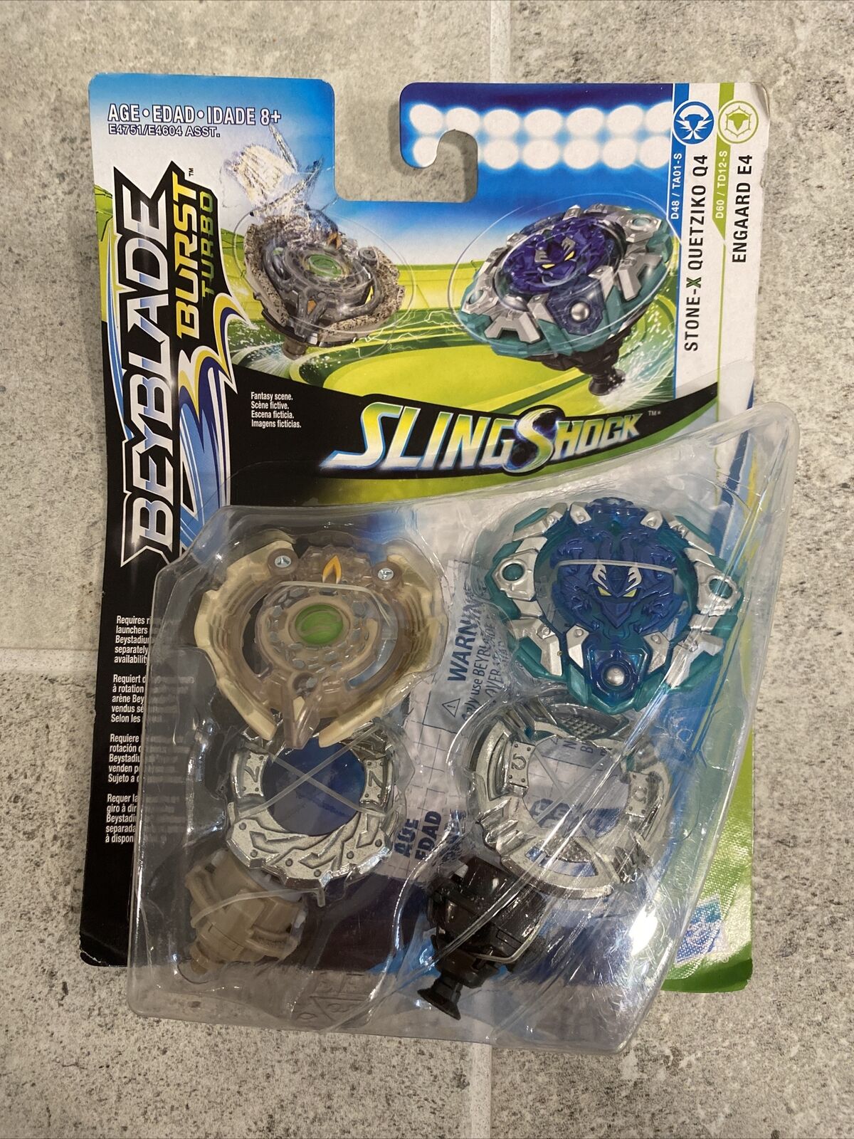 Beyblade Burst Turbo Slingshock Dual Pack Engaard E4 & Stone-X Quetziko Q4  ( 11D