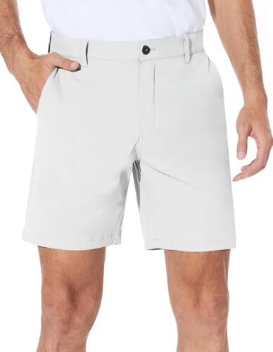 Pantalones cortos de golf chinos ligeros elásticos híbridos de secado rápido de 7"" con frente plano para hombre - Imagen 14 de 47