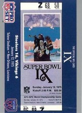 1990-91 Pro Set Super Bowl 160 Football 9 SB IX Ticket