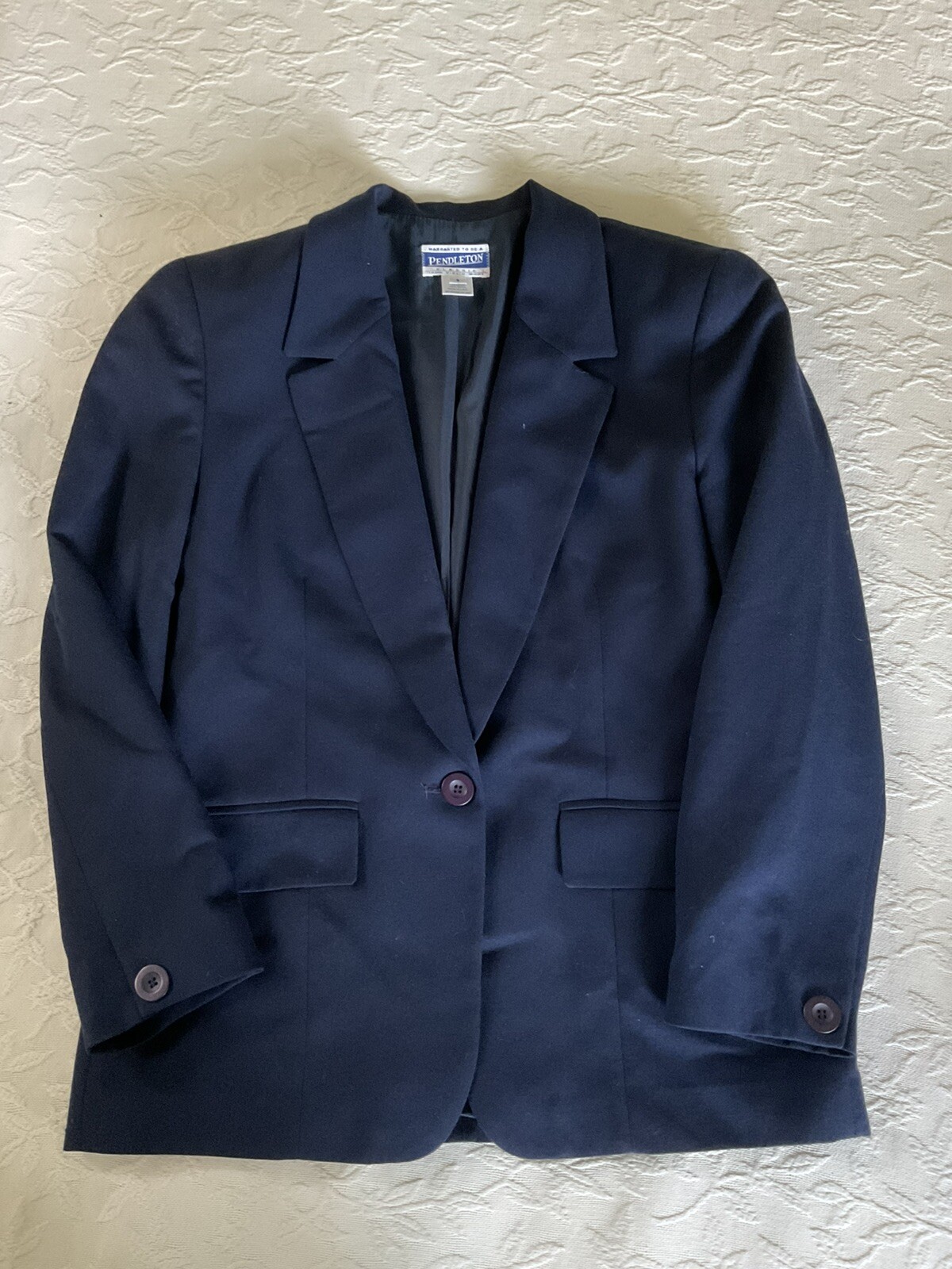 PENDLETON CLASSICS Navy Blue 100% Wool Blazer Jac… - image 3