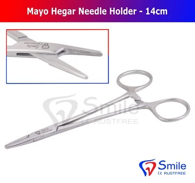 SD DENTAL Mayo Hegar Needle Holder 14.5 cm Suture Training Surgical Dental Vet Instruments
