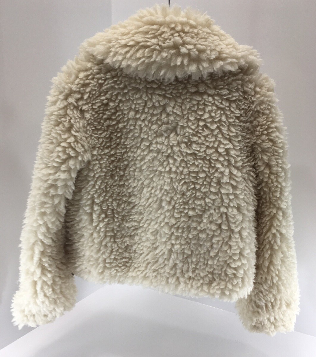 Urbancode Womens Long Sleeve Faux Fur Ful Zip Up Coat Cream