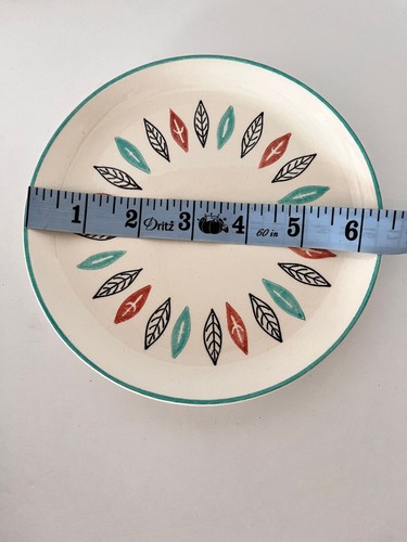 VTG Marcrest Nordic Mint Leaf Pattern Set Of Four Bread & Butter 6.25" MCM - Picture 18 of 18