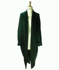 Baylis Knight Green Velvet Duster Coat Oversize Boho Retro Festival Opera