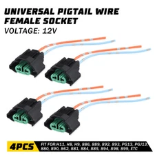 Wire Pigtail Female C H11 Two Harness Head Light Bulb Lamp Connector Socket Plug