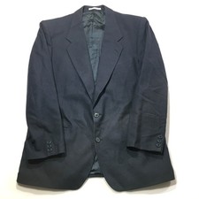 Yves Saint Laurent Blazer Sport Coat Mens 42 R Navy Blue 100 Wool Vintage