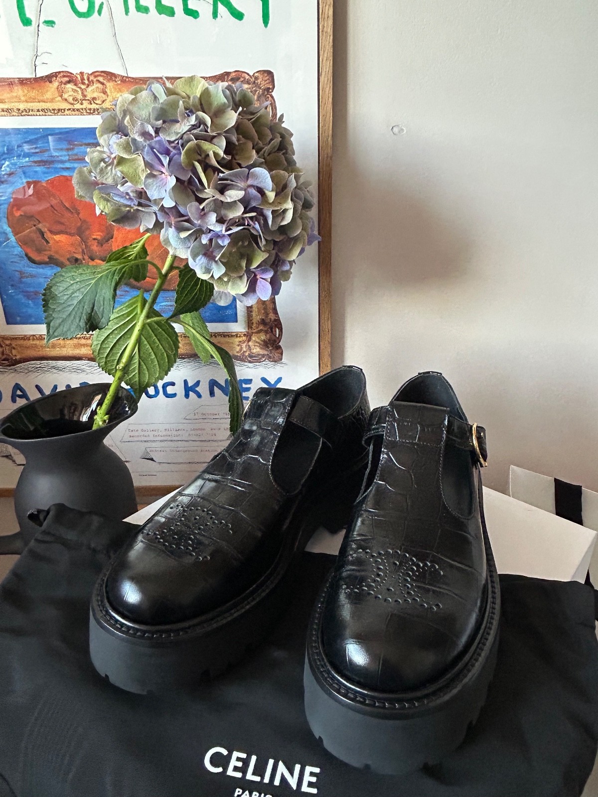 Authentic Fashion CELINE Bulky Triomphe Perforated Croc Babies , £1000! image 3