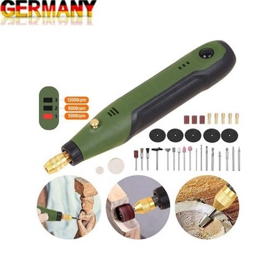 USB Akku Mini Multifunktionswerkzeug 34Tlg Zubehör Teile 5000-12000 U/min