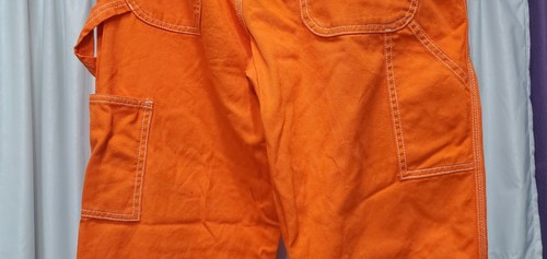 Pantalone da lavoro Dickie's arancione fluo donna 37 toppe musica rock taglia 9/29 unico - Foto 10 di 16
