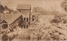 The Old Gate House Denmark Maine ME 1911 Water Flume Stone Dam Postcard