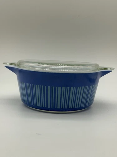 Pyrex Barcode 2 1/2 QT Bowl 475-B Blue With 475 Lid Read