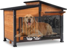 Heated Outdoor Dog House Insulated Large Weatherproof Shelter with Heated Pad