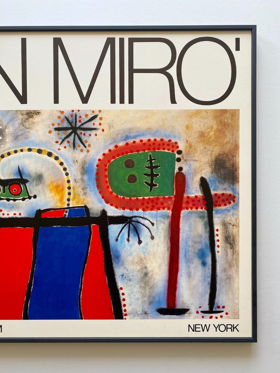 JOAN MIRO RARE 1986 LITHOGRAPH PRINT FRAMED MODERNIST POSTER