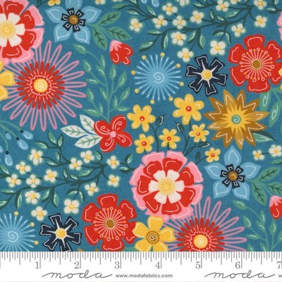 Frankie 30670 14 Blue Floral Moda BASIC GREY