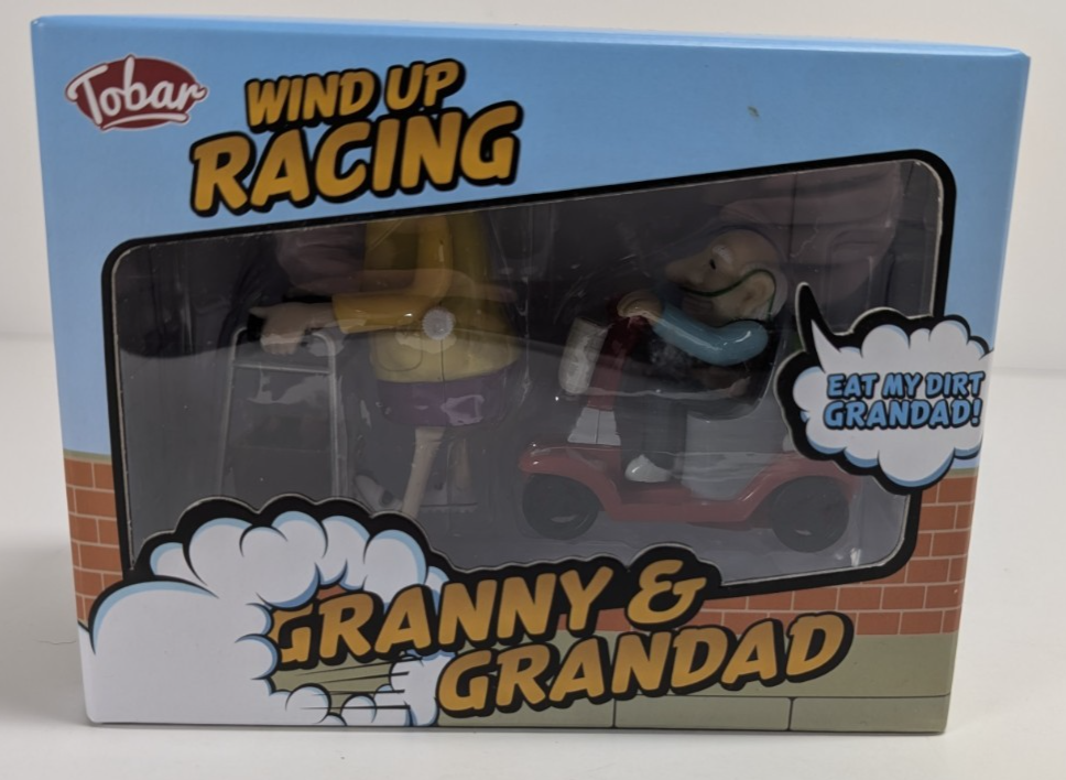 Tobar Wind Up Racing Granny & Grandad Novelty Toy UK Free P+P