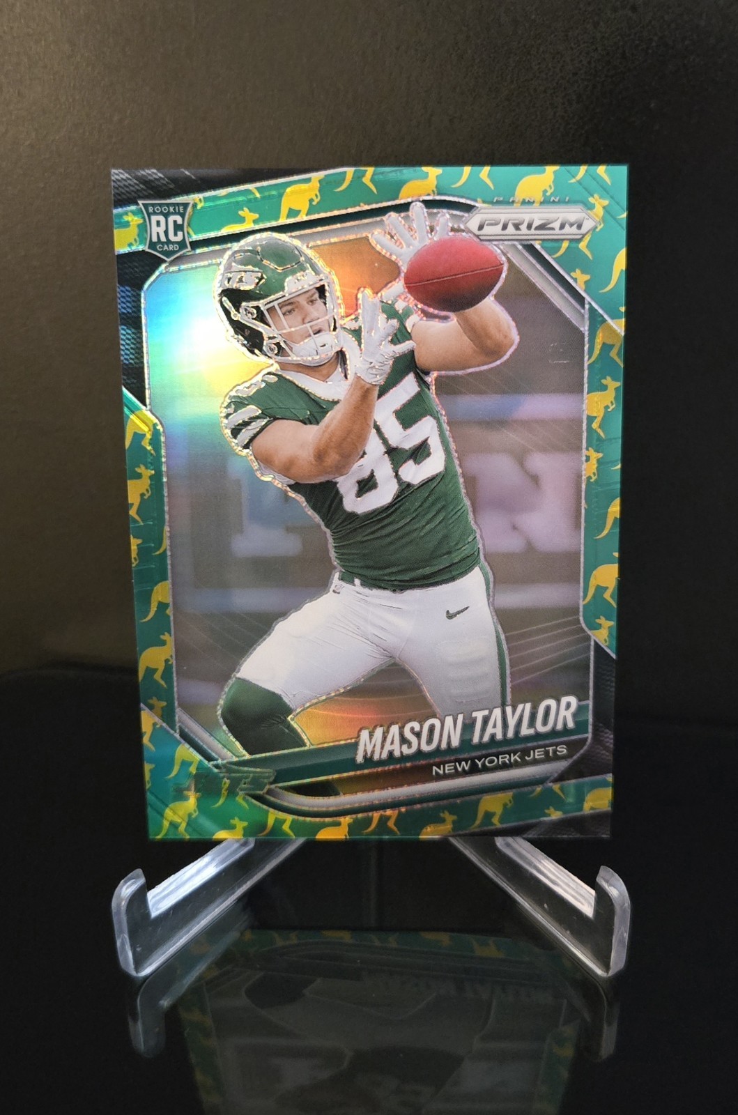 #'d/61 🔥 MASON TAYLOR SSP 2025 Panini Prizm Football Kangaroo Rookie Card #329
