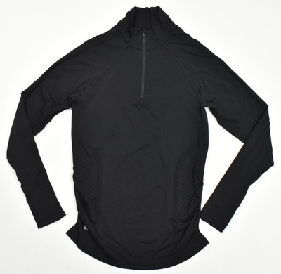 Athleta Momentum Seamless Half Zip Running Top Women Size M Black Long Sleeve