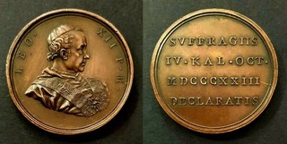 Leone XII Medaglia in bronzo commemorativa dell'elezione a pontefice 1823
