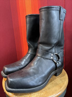 VINTAGE CHIPPEWA Mens 14EE Black Motorcycle Engineer Harness Boots Made In USA