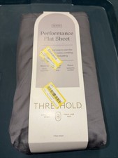 Threshold Queen Size 400 Thread Count Performance Flat Sheet - Radiant Gray