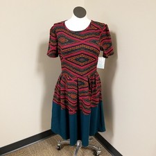 NWT Lularoe Amelia Green/Pink Southwest Midi Dress Size 2Xl