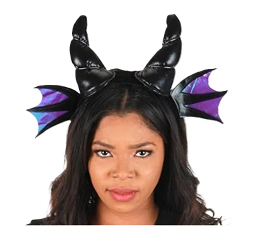 Diadema Cuernos/Alas Dragón - Maléfica - Accesorio de Disfraz - Talla Única Foto 2 de 3