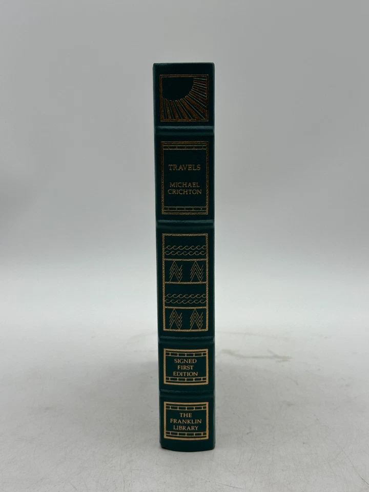 Travels Michael Crichton Signed First Edition Franklin Library 1988 - Image 2 of 4