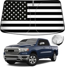 Windshield Sun Shade Custom Fit for 2009-2018 Ram 1500, Foldable Front Window Su