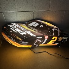 VINTAGE MILLER GENUINE DRAFT BEER RUSTY WALLACE 3D RACE CAR LIGHTED SIGN-MGD-#2