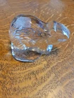 viking / blenko glass beaver paperweight clear!