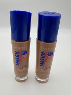 2x Rimmel London Match Perfection Foundation 300 Sand SPF20   SPF20 Make-up
