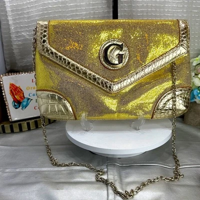 (E4) Bolso de Mano Guess Virtual Glitter con Solapa y Cadena para el Hombro - Imagen 1 de 4